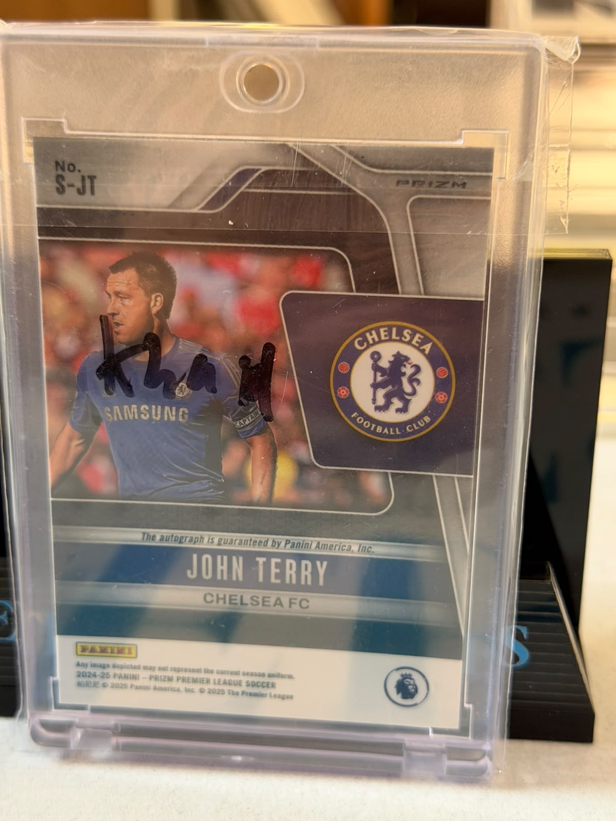 John Terry Signatures Autograph – 2024-25 Panini Prizm Premier League – Chelsea trading card, back