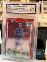 João Félix 4/8 Red Hongbao Autograph – 2025 Topps Chrome (MGC 10) – Chelsea trading card, front
