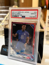 Reece James 2/5 Red Refractor – 2021-22 Topps UCL Japan Edition (PSA 10) – Chelsea trading card, front