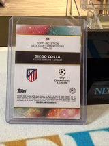 Diego Costa Inception Point Insert (Rainbow Foil) – 2024-25 Topps Inception UEFA Club… – Atlético Madrid trading card, back