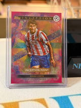 Diego Costa Inception Point Insert (Rainbow Foil) – 2024-25 Topps Inception UEFA Club… – Atlético Madrid trading card, front