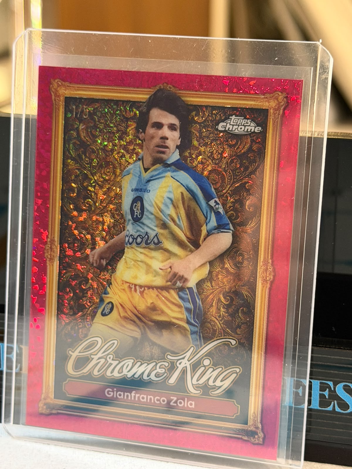 Gianfranco Zola 1/5 Chrome King (Red) – Topps Chrome – Chelsea trading card, front