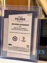 Cole Palmer 09/10 Archival Autograph – Topps Museum Collection UEFA Club Competitions – Chelsea trading card, back