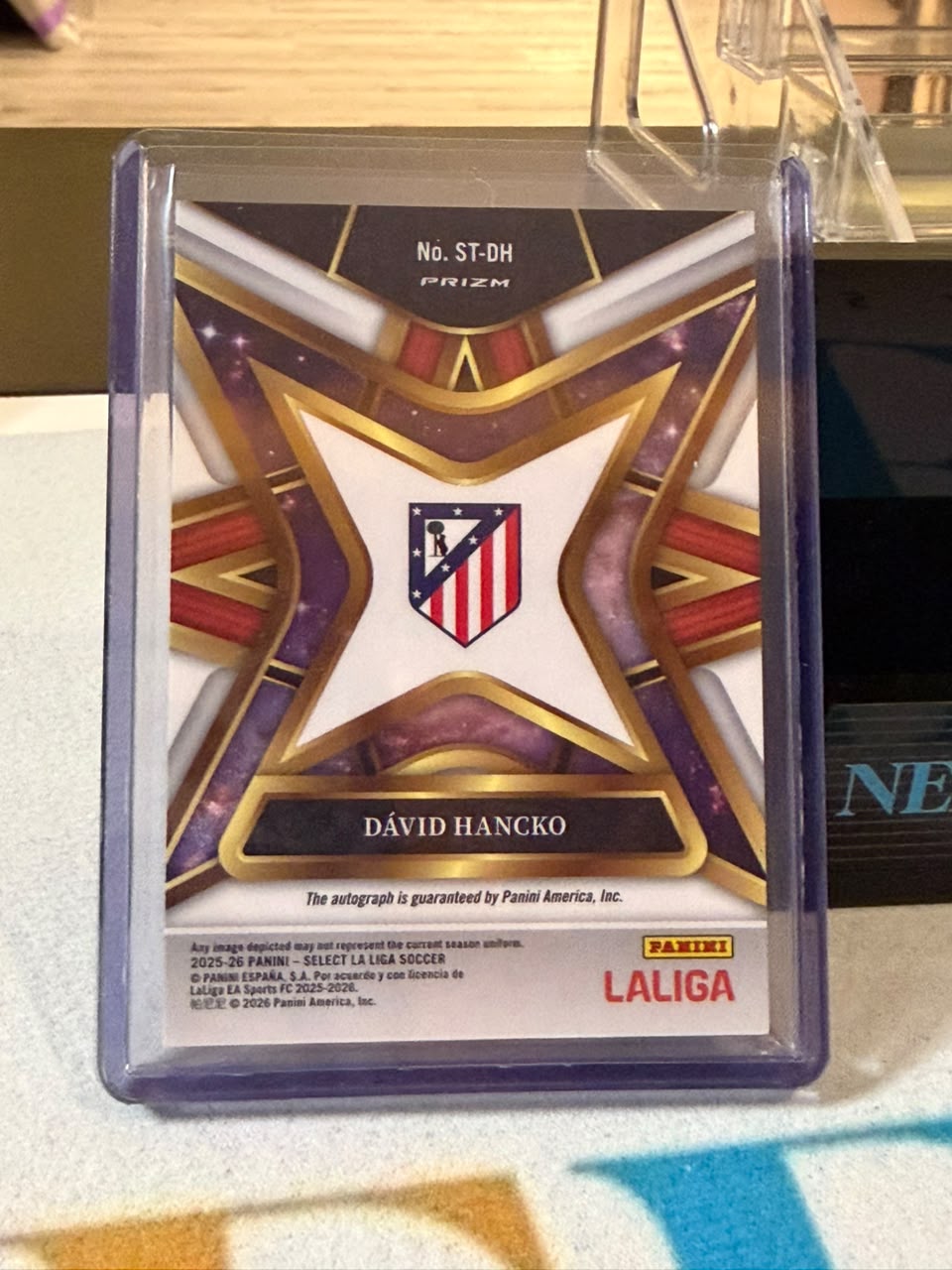 Dávid Hancko The Stars Autograph (RC) – 2025-26 Panini Select LaLiga – Atlético Madrid trading card, back