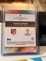Sergio Agüero Inception Point Insert (Green Parallel) – 2024-25 Topps Inception UEFA… – Atlético Madrid trading card, back