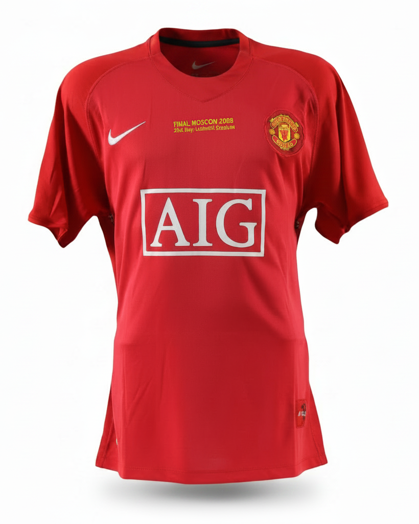Manchester United 2008 final shirt, close-up