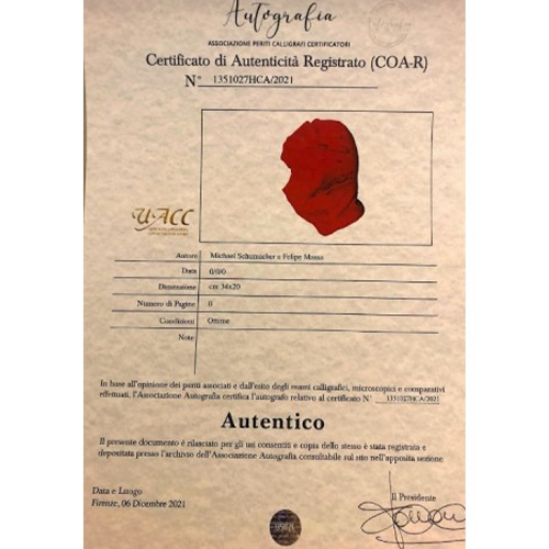 Face Mask Signed by Felipe Massa and Michael Schumacher