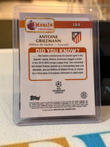 Antoine Griezmann Red Cracked Ice Parallel – 2024-25 Topps Merlin UEFA Club Competitions – Atlético Madrid trading card, back