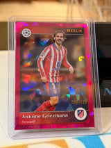 Antoine Griezmann Red Cracked Ice Parallel – 2024-25 Topps Merlin UEFA Club… – Atlético Madrid trading card, front