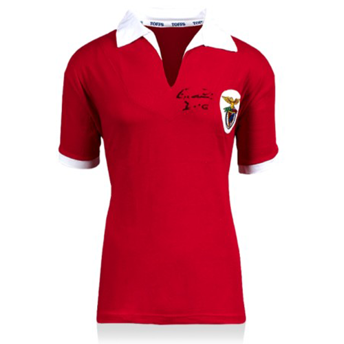 Eusebio Retro Benfica Jersey Signed