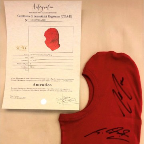 Face Mask Signed by Felipe Massa and Michael Schumacher