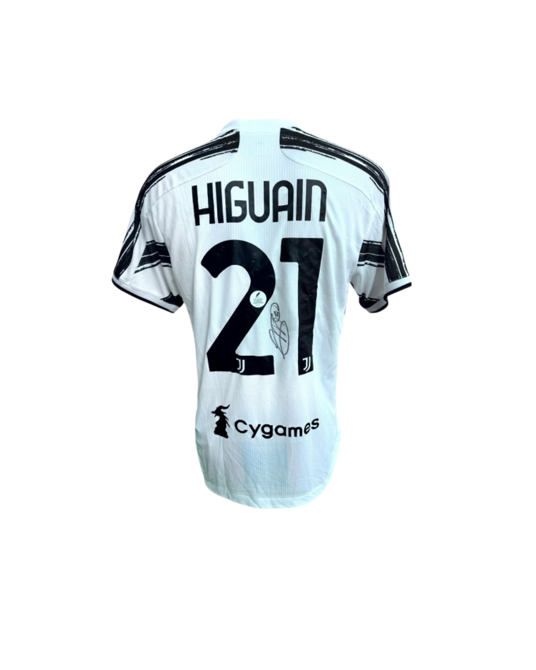 Higuain Signed Juventus Shirt 2020/21, signature detail