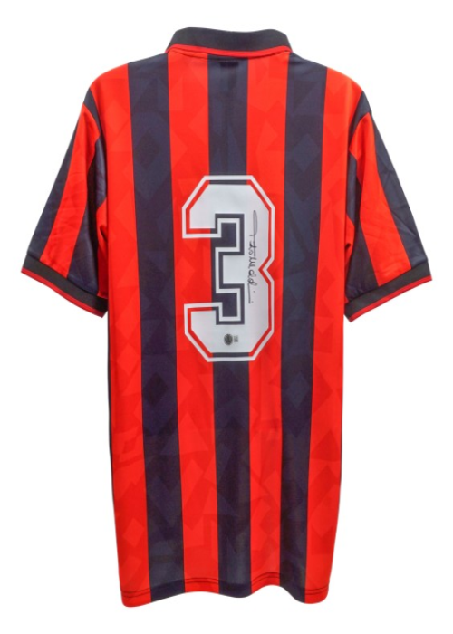 Paolo Maldini Signed AC Milan Retro Replica Shirt, back