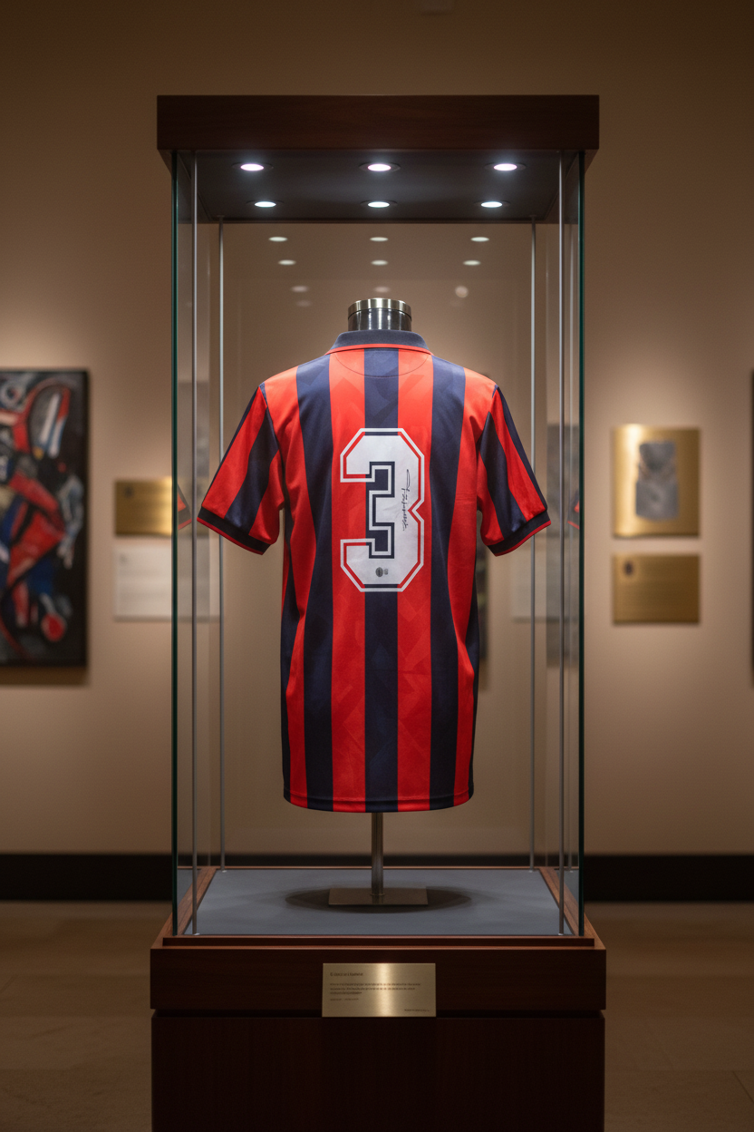 Paolo Maldini Signed AC Milan Retro Replica Shirt, front