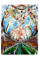 "Viaggiare dentro" by Saverio Filioli — mixed media on canvas, full view