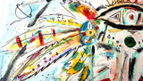 "Viaggiare dentro" by Saverio Filioli — mixed media on canvas, texture detail