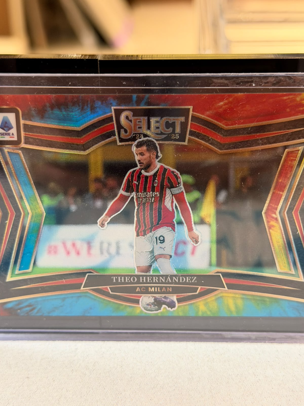 Theo Hernández Field Level Parallel – 2024-25 Panini Select Serie A – AC Milan trading card, front