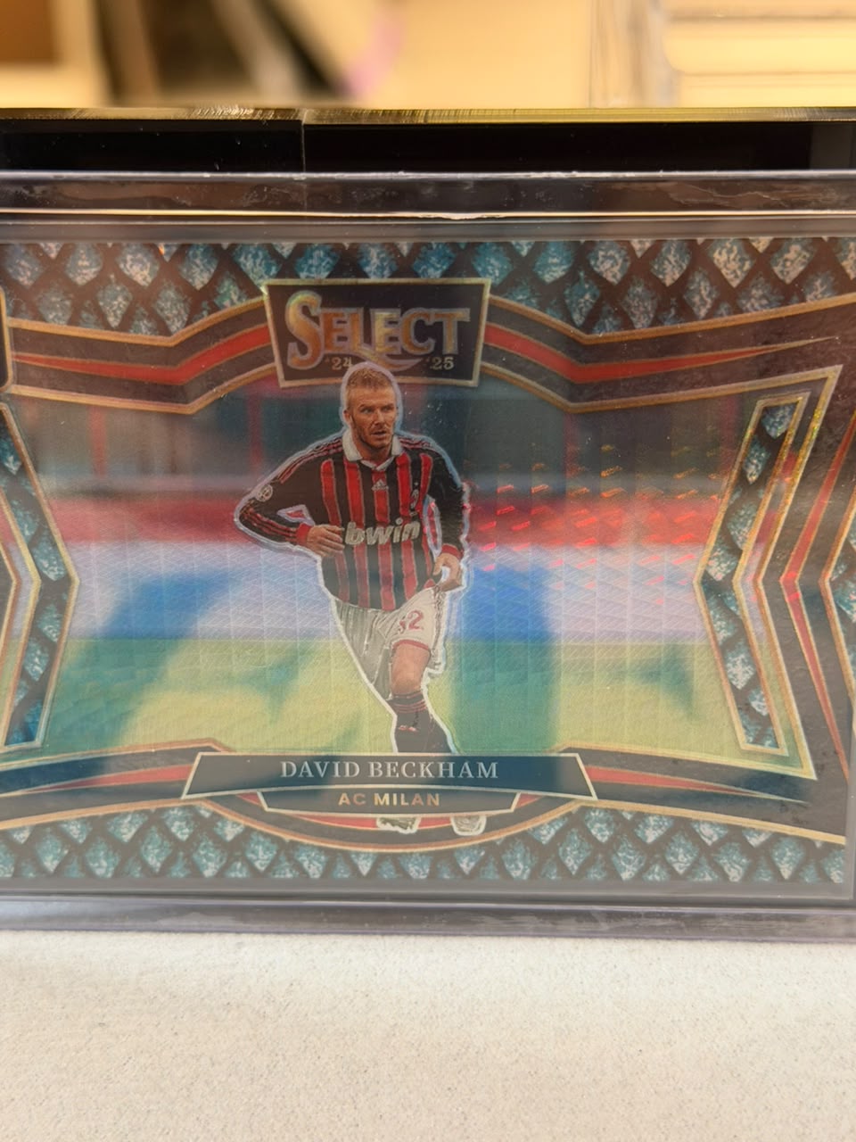 David Beckham Field Level Parallel – 2024-25 Panini Select Serie A – AC Milan trading card, front