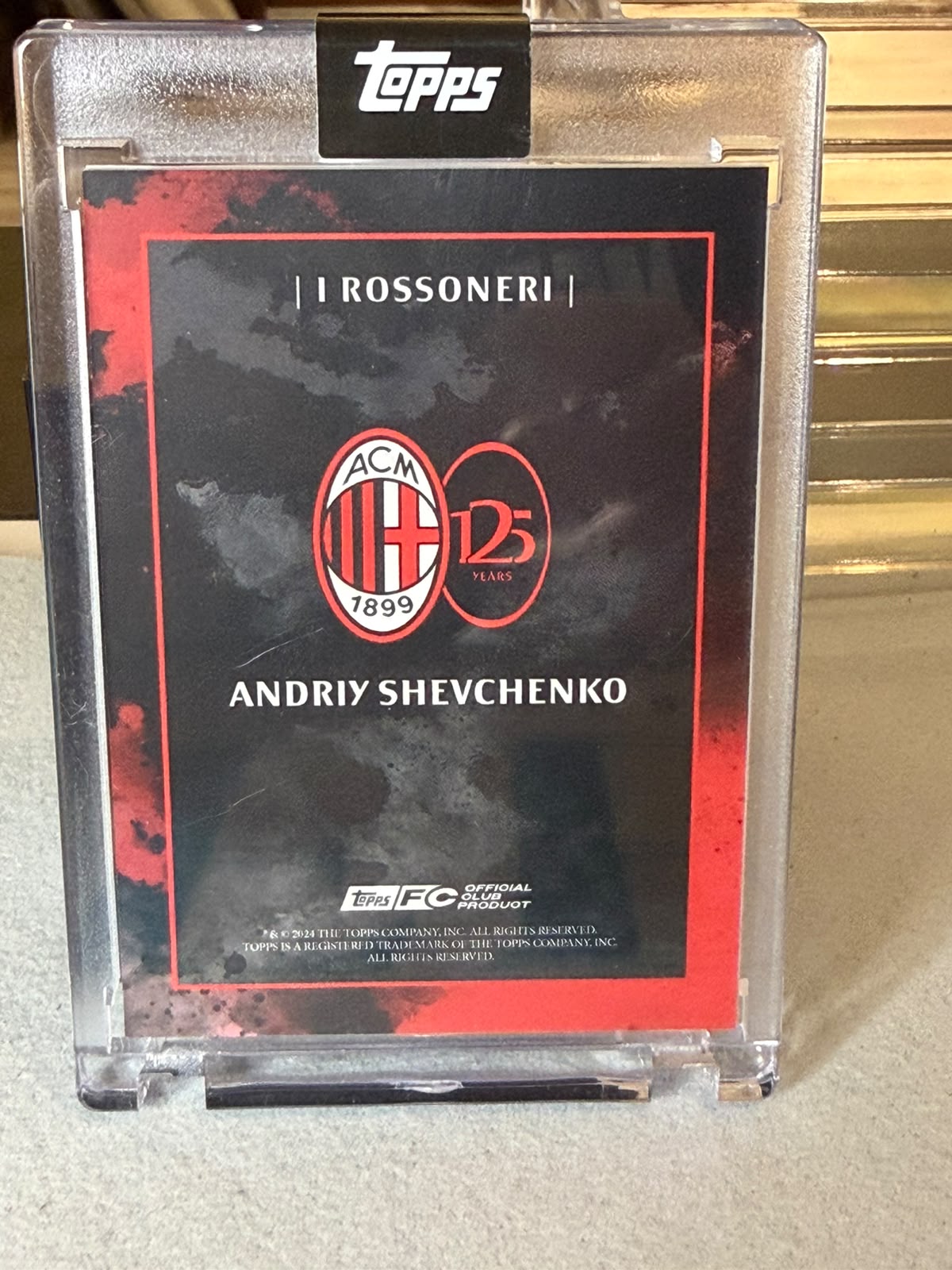 Andriy Shevchenko I Rossoneri – Topps AC Milan 125° Anniversario – AC Milan trading card, back