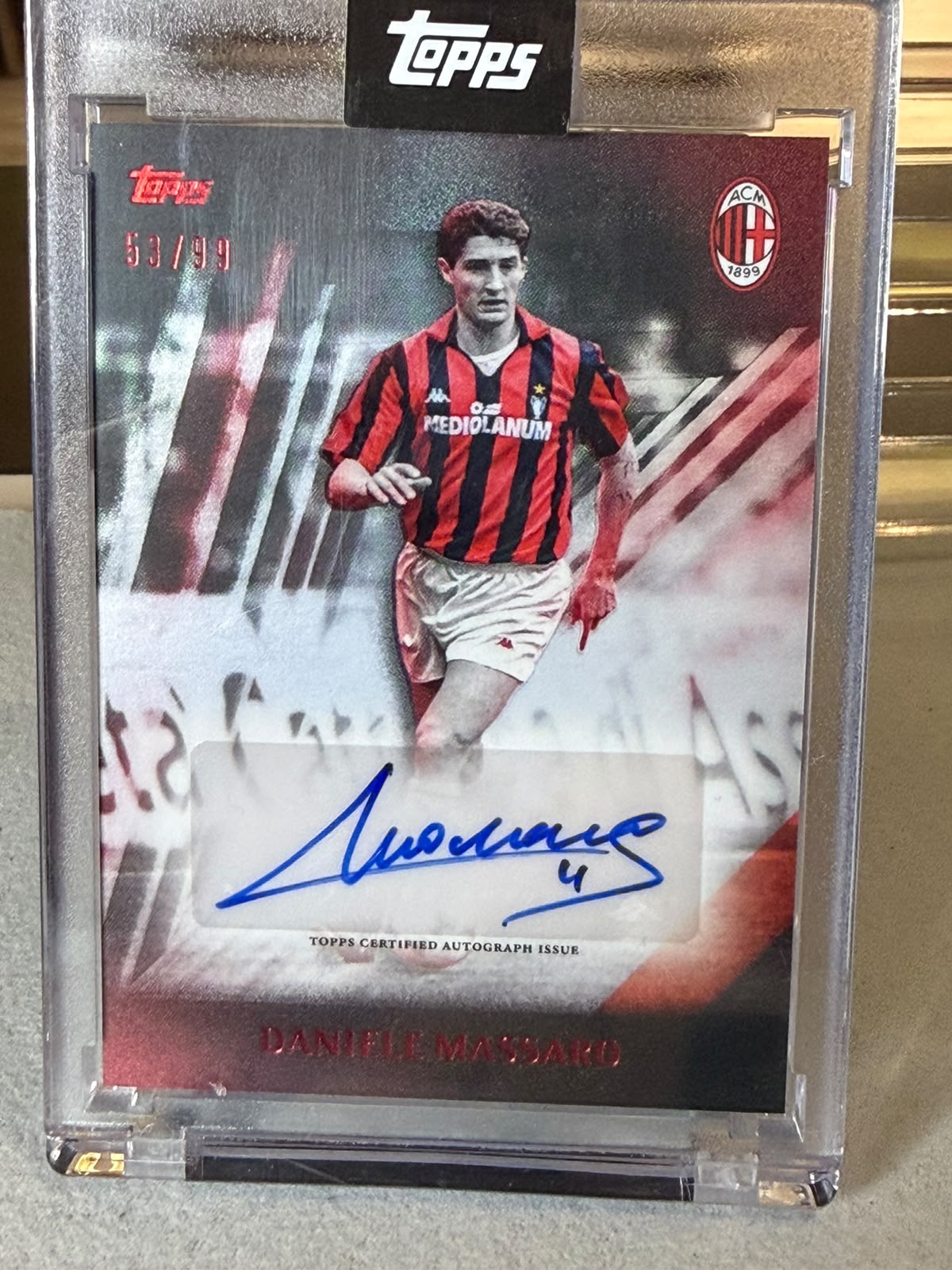 Daniele Massaro I Rossoneri Autograph – Topps AC Milan 125° Anniversario – AC Milan trading card, front