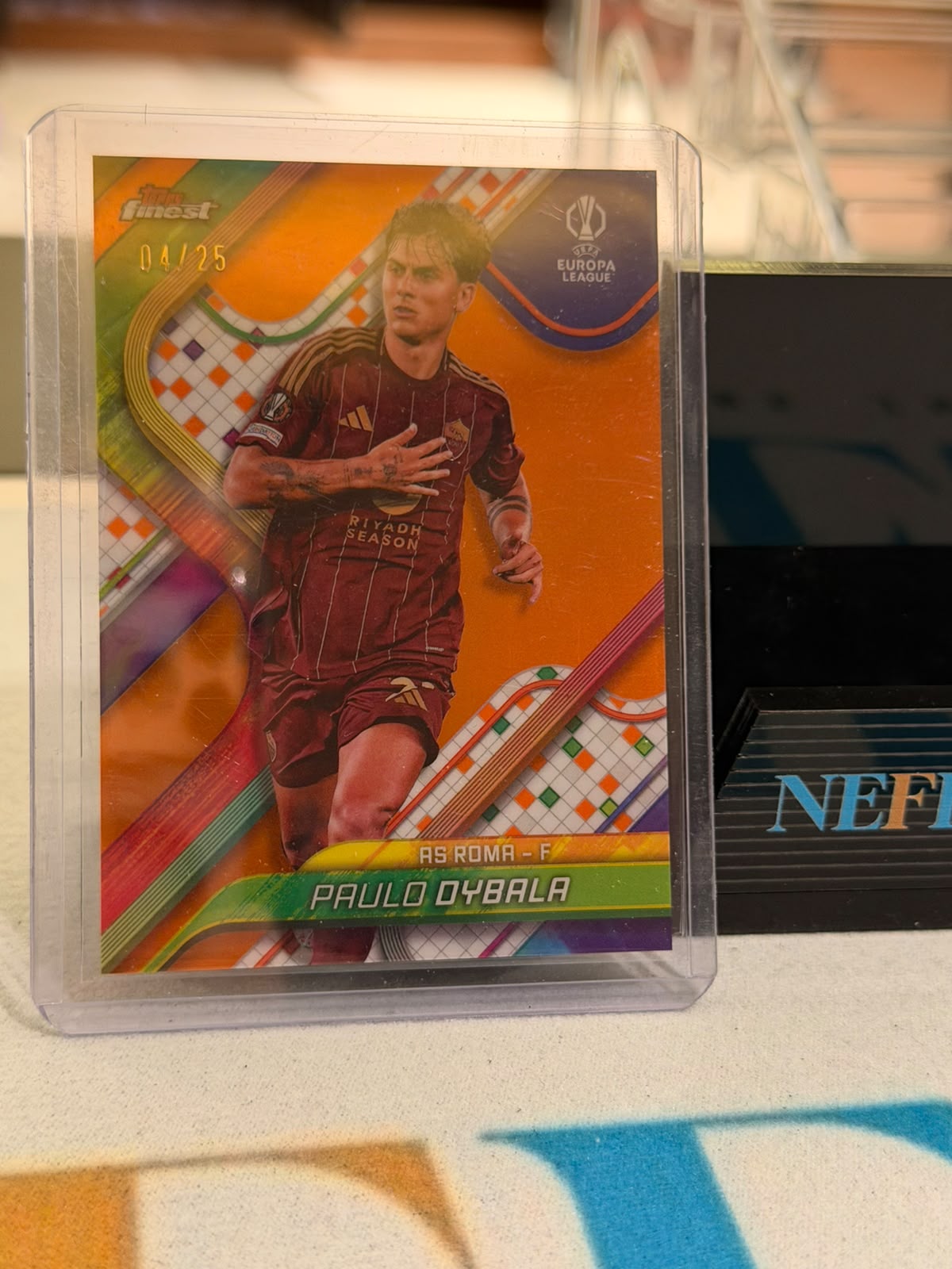 Paulo Dybala Orange Refractor Parallel – 2024-25 Topps Finest UEFA – AS Roma trading card, front