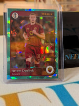 Artem Dovbyk Green Ice / Shattered Parallel – 2024-25 Topps Merlin Collections UEFA – AS Roma trading card, front
