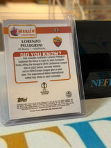 Lorenzo Pellegrini Blue Refractor Parallel – 2024-25 Topps Merlin Collections UEFA – AS Roma trading card, back