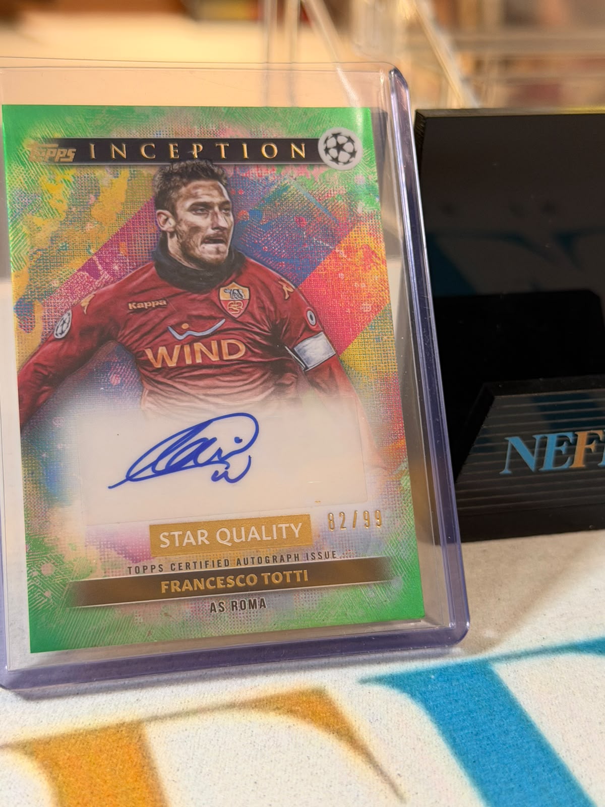 Francesco Totti Star Quality Autograph Card Green Parallel – 2024-25 Topps Inception UEFA – AS Roma trading card, front