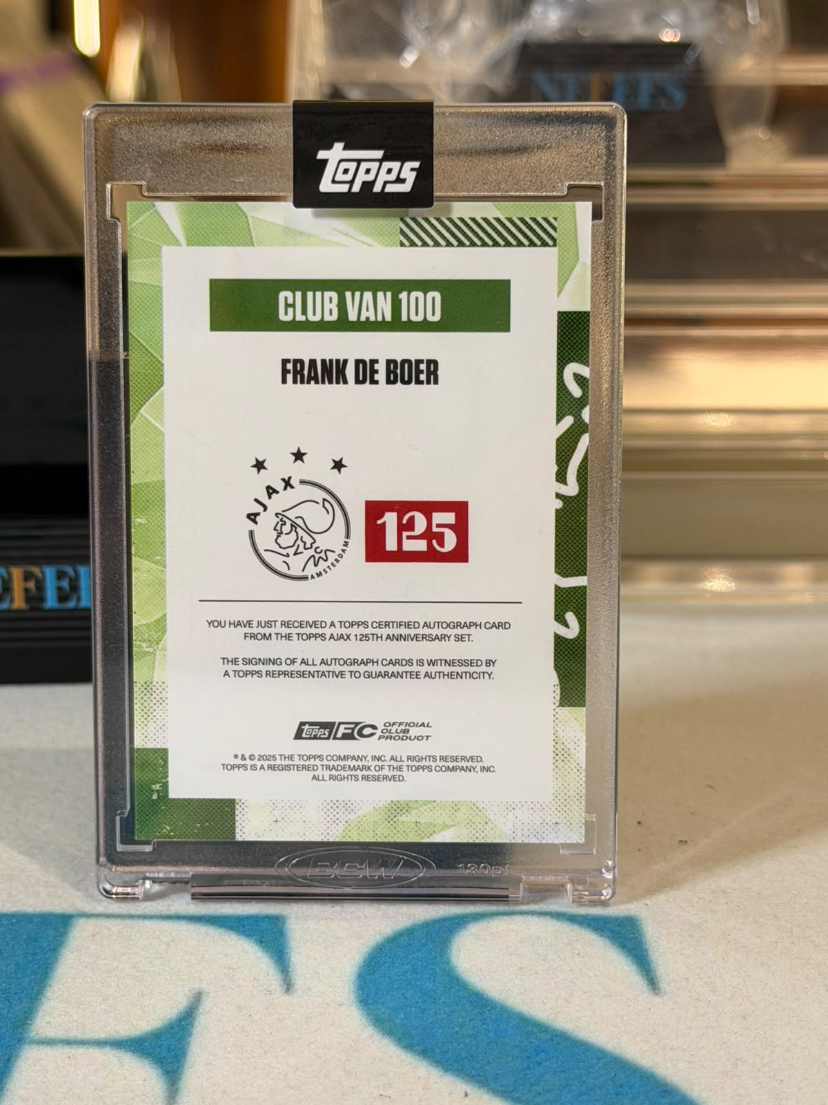 Frank de Boer 89/99 – Club Van 100 Autograph – Topps AFC Ajax 125th Anniversary