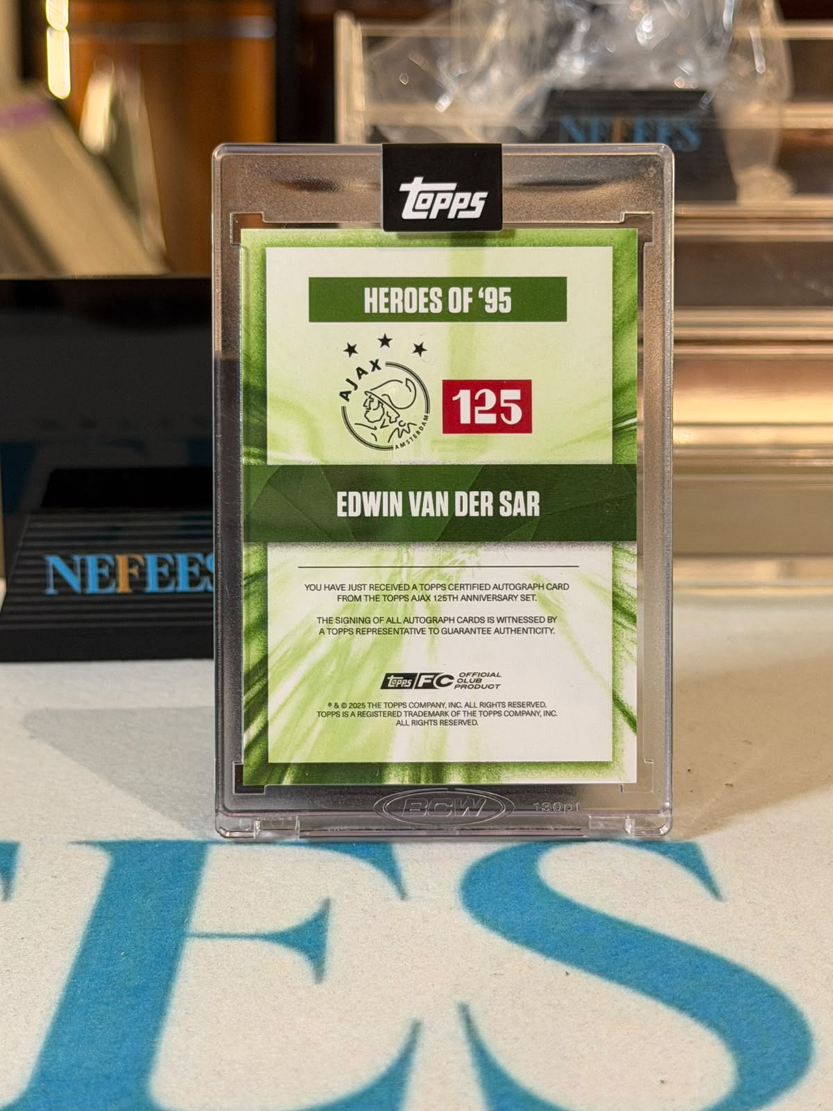 Edwin van der Sar 10/99 – Heroes of '95 Autograph – Topps AFC Ajax 125th Anniversary