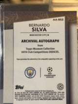 Bernardo Silva 04/50 – Archival Autograph (Gold) – 2024-25 Topps Museum Collection UEFA… – Manchester City trading card, back