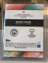 Bunny Shaw 06/49 – Inception Superior (Blue) – 2024-25 Topps Inception UEFA Women's Cha… – Manchester City trading card, back