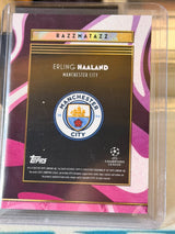 Erling Haaland 27/50 – Deco Razzmatazz – 2024-25 Topps Deco UEFA Club Competitions – Manchester City trading card, back