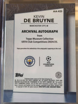 Kevin De Bruyne 54/75 – Archival Autograph – 2024-25 Topps Museum Collection UEFA Club… – Manchester City trading card, back