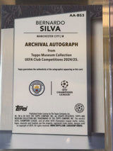 Bernardo Silva 20/25 – Archival Autograph – 2024-25 Topps Museum Collection UEFA Club C… – Manchester City trading card, back