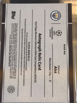 Nathan Ake 19/50 – Museum Autograph Relics – 2024-25 Topps Museum Collection UEFA Club… – Manchester City trading card, back