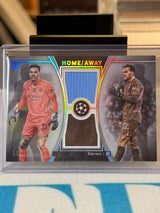 Ederson 08/99 – Home/Away Dual Relic – 2024-25 Topps Museum Collection UEFA Club Compe… – Manchester City trading card, front