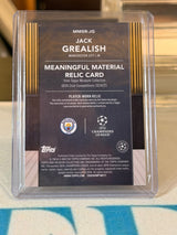 Jack Grealish 15/75 – Meaningful Materials – 2024-25 Topps Museum Collection UEFA Club… – Manchester City trading card, back