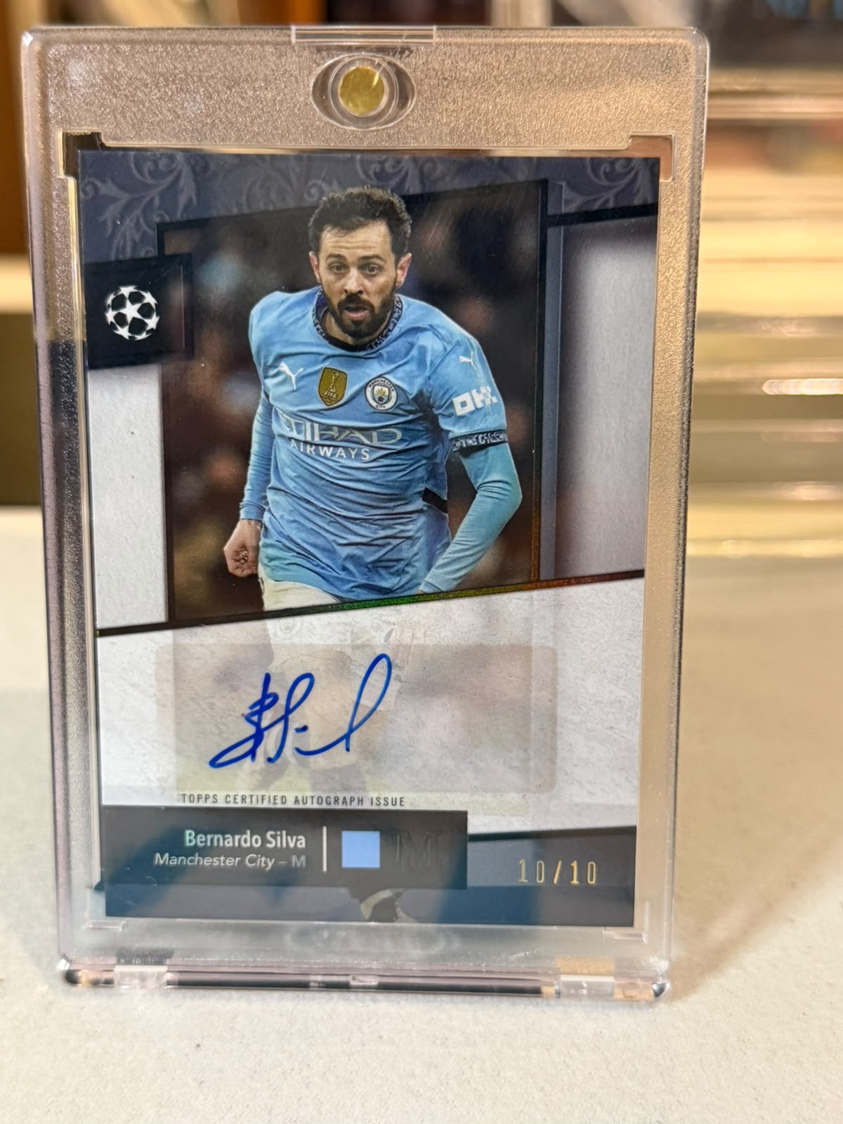 Bernardo Silva 10/10 – Archival Autograph – 2024-25 Topps Museum Collection UEFA Club… – Manchester City trading card, front
