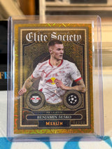 Benjamin Šeško 34/50 Elite Society (Gold Mojo) – 2024-25 Topps Merlin UEFA Club Competitions – RB Leipzig trading card, front