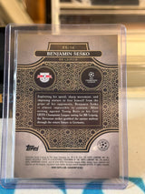 Benjamin Šeško 34/50 Elite Society (Gold Mojo) – 2024-25 Topps Merlin UEFA Club Competitions – RB Leipzig trading card, back