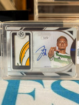Daizen Maeda 5/5 Autographed Patch – 2024-25 Topps Dynasty UEFA Club Competitions – Celtic trading card, front