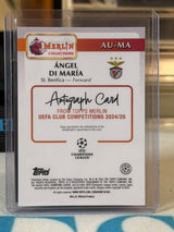 Ángel Di María 160/199 Merlin Autograph (Pink Refractor) – 2024-25 Topps Merlin UEFA Club – Benfica trading card, back