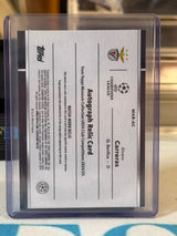 Álvaro Carreras 65/99 Autograph Relic (Amethyst) – 2024-25 Topps Museum Collection UEFA Club – Benfica trading card, back