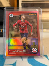 Ayyoub Bouaddi 088/250 Rose Gold Refractor – Lille trading card, front