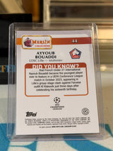 Ayyoub Bouaddi 088/250 Rose Gold Refractor – Lille trading card, back