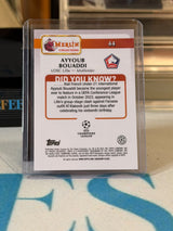 Ayyoub Bouaddi 1/5 Red Speckle Refractor – Lille trading card, back