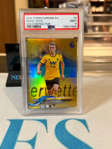 Diogo Jota 17/50 Gold Refractor (PSA 9) – 2018-19 Topps Chrome Premier League – Wolves trading card, front