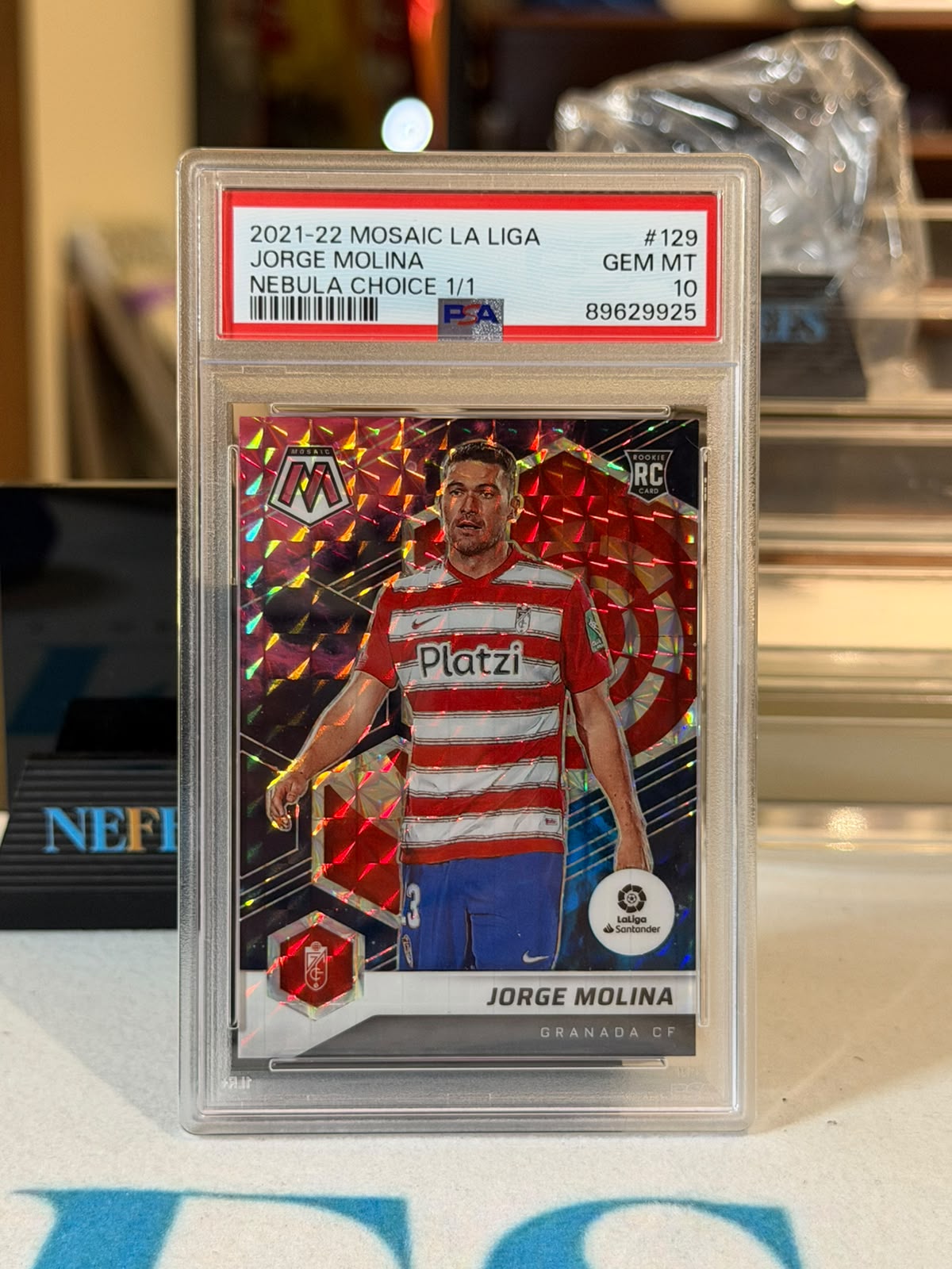Jorge Molina 1/1 Nebula Choice (PSA 10) – 2021-22 Panini Mosaic La Liga – Granada trading card, front