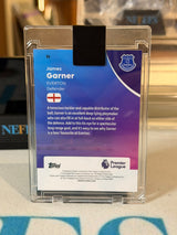 James Garner 4/5 Red Geometric Refractor – 2025-26 Topps Chrome Premier League – Everton trading card, back